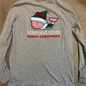 Vineyard Vines Gray Festive Whale Long Sleeve